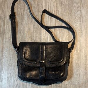Black Leather Crossbody Bag
